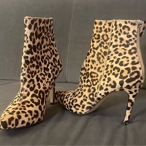 White House Black Market Leopard Ankle Booties